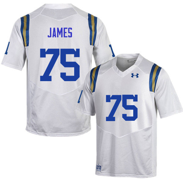 Men #75 Andre James UCLA Bruins Under Armour College Football Jerseys Sale-White - Click Image to Close